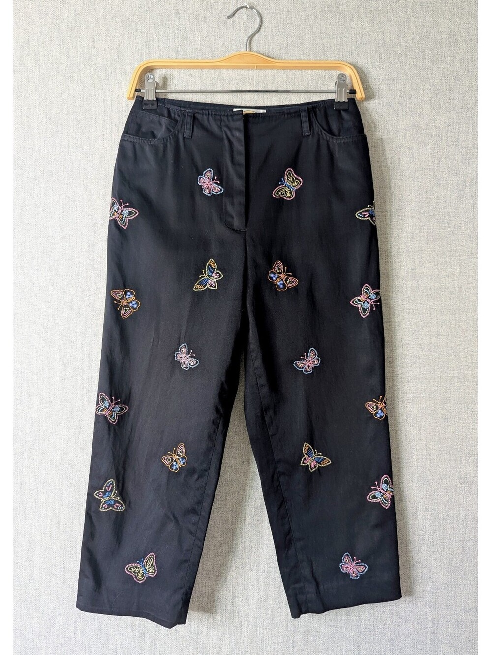 Vintage 90s 00s Talbots embroidered butterfly capri pants